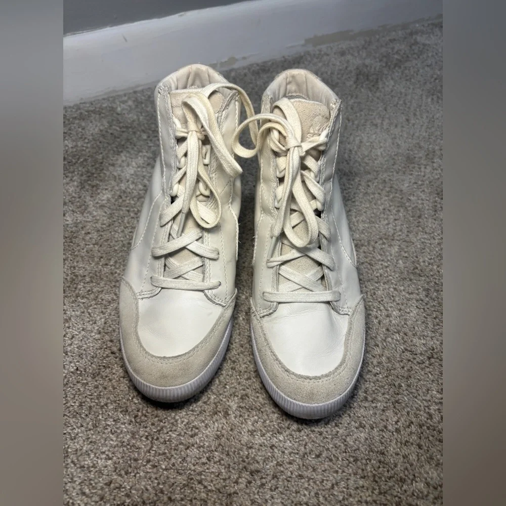 Sorel Out N About Sea Salt Gum 2 Women's Wedge Lace Up Bootie  Shoes Size 8.5